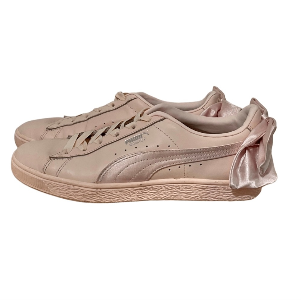 Light Pink Leather Puma Basket Sneakers